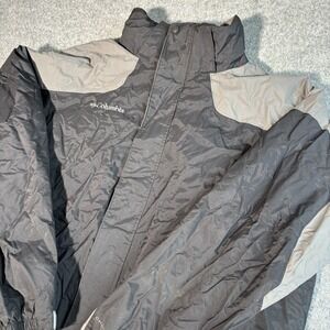 Columbia Jacket Mens Large Black Gray Omni Shield Insulated Winter Coat Full Zip